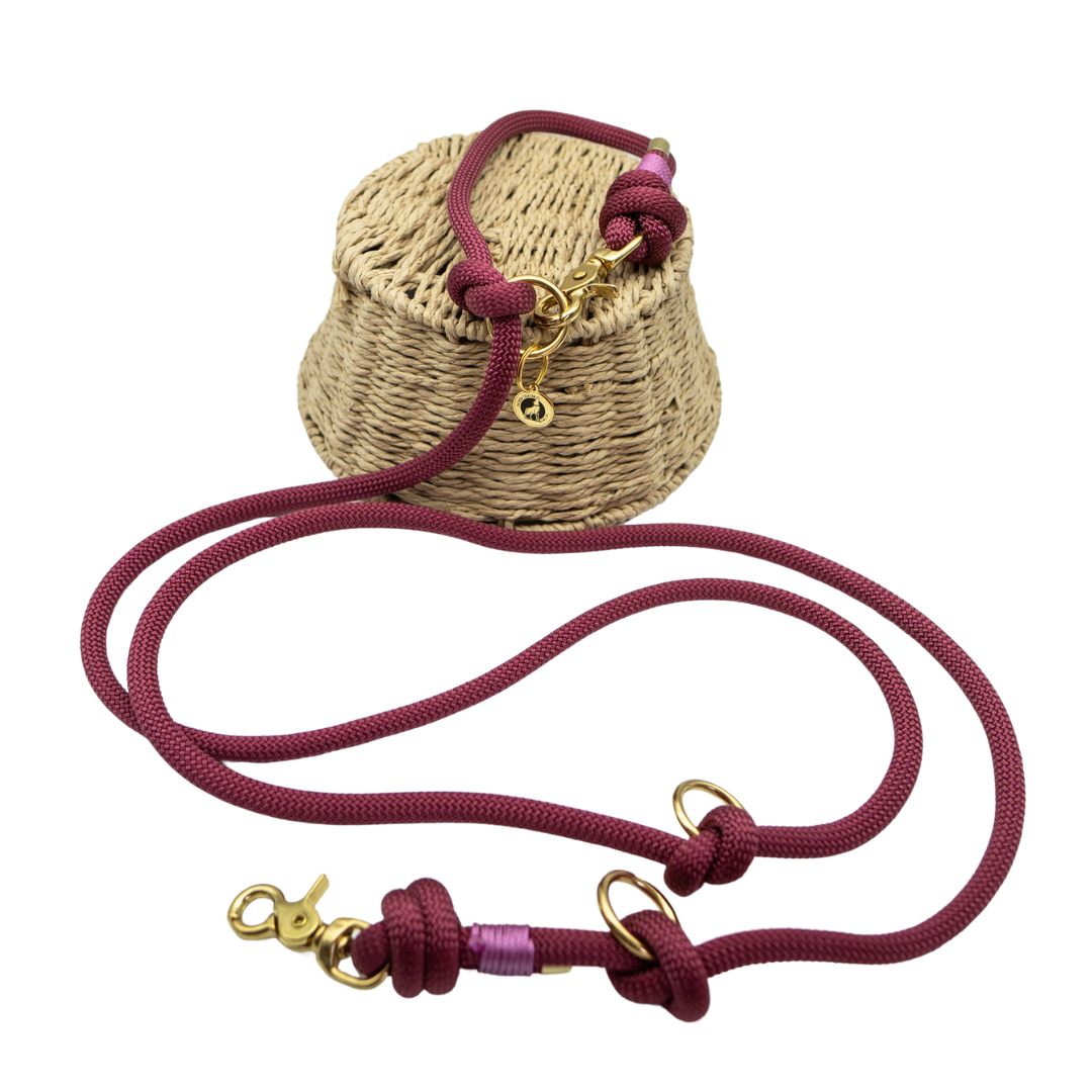 Laisse en corde Framboise