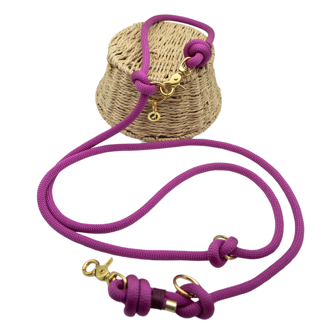 Laisse en corde Fuchsia