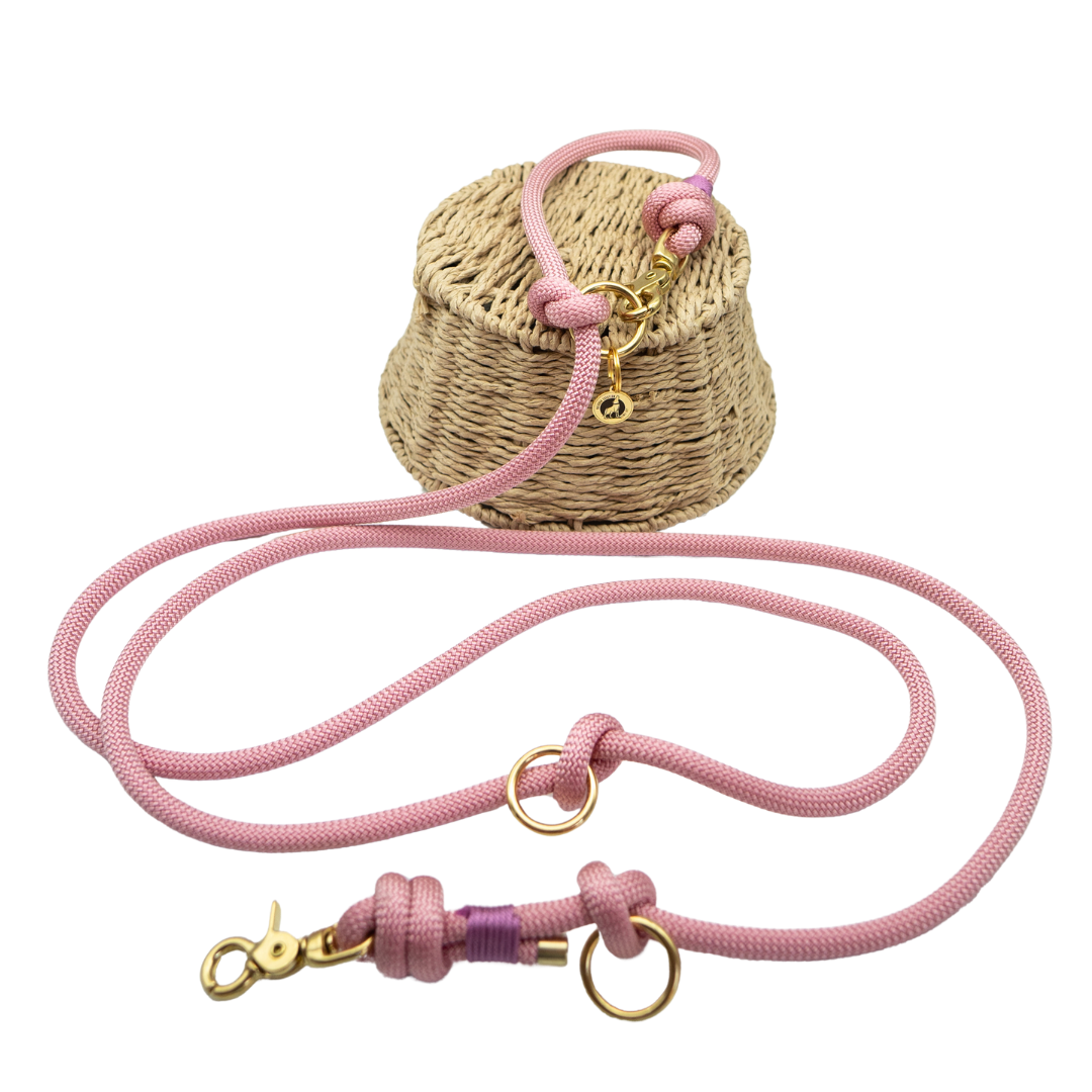 Laisse en corde Rose poudré