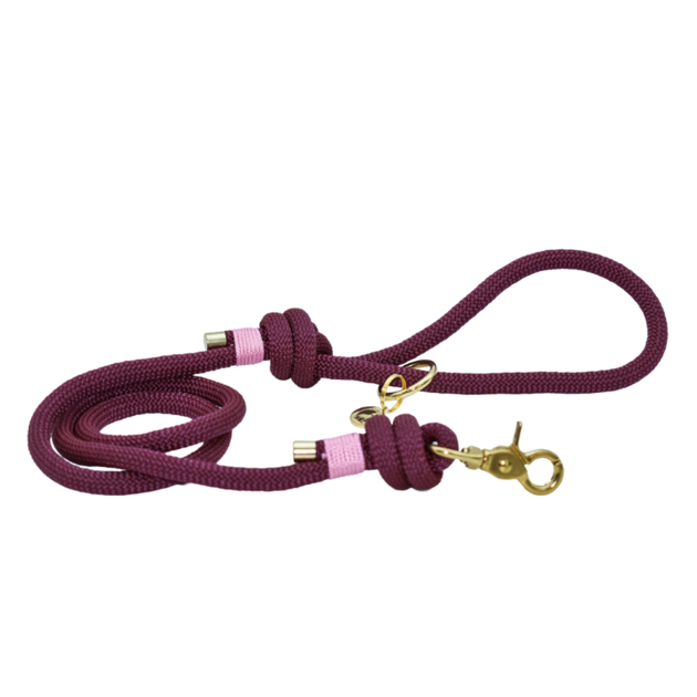 Laisse en corde Aubergine
