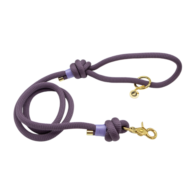 Laisse en corde Mauve
