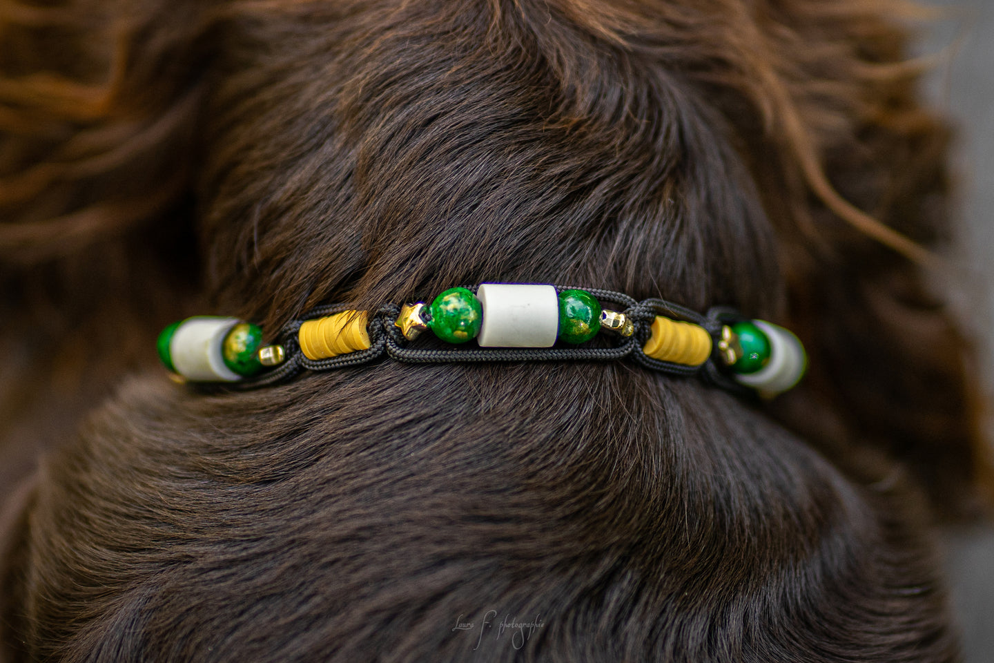 Collier céramique EM - Vert et jaune