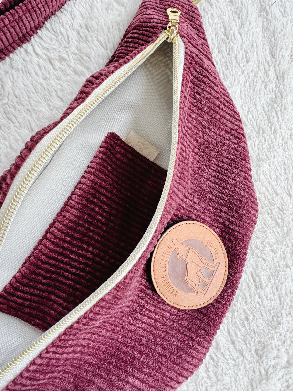 Banane Velours Côtelé Lie de vin Personnalisable