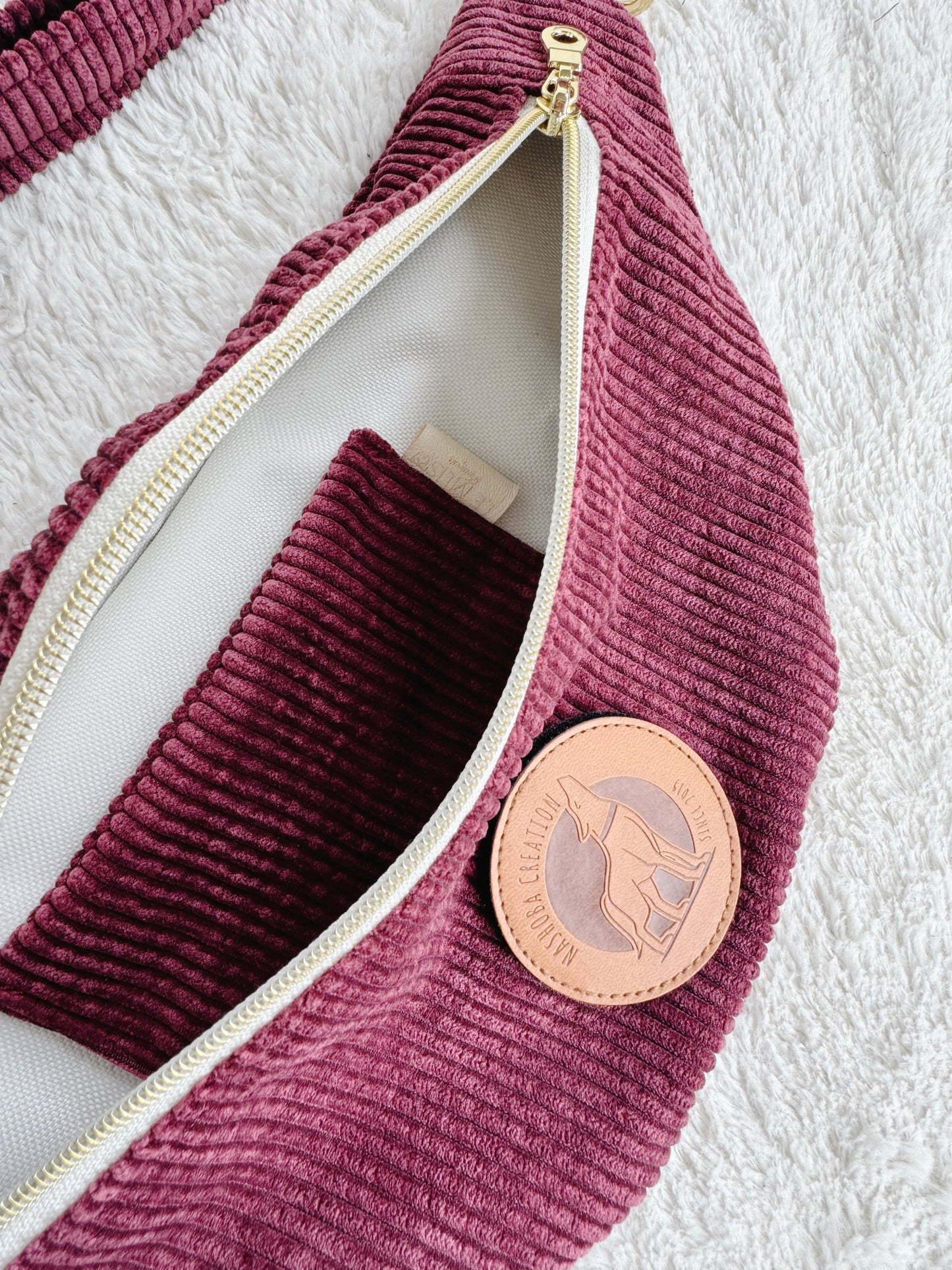 Banane Velours Côtelé Lie de vin Personnalisable