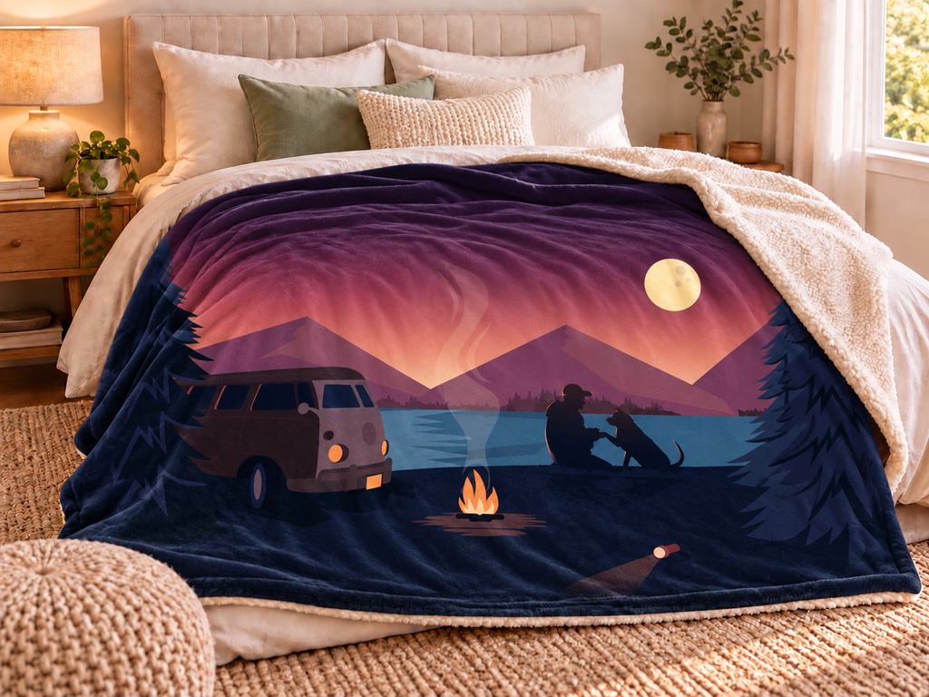 Plaid Escape – Velours doux & Sherpa | 135 × 200 cm