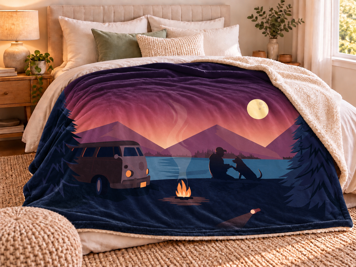 Plaid Escape – Velours doux & Sherpa | 135 × 200 cm