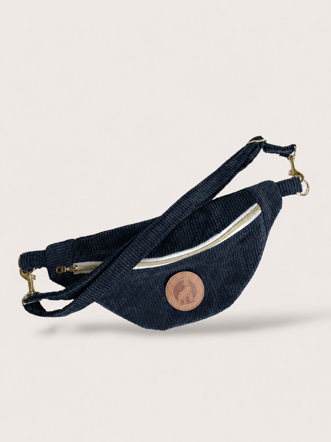 Banane Velours Côtelé Marine Personnalisable