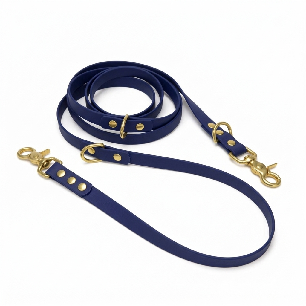 Laisse multipositions en biothane® - Navy