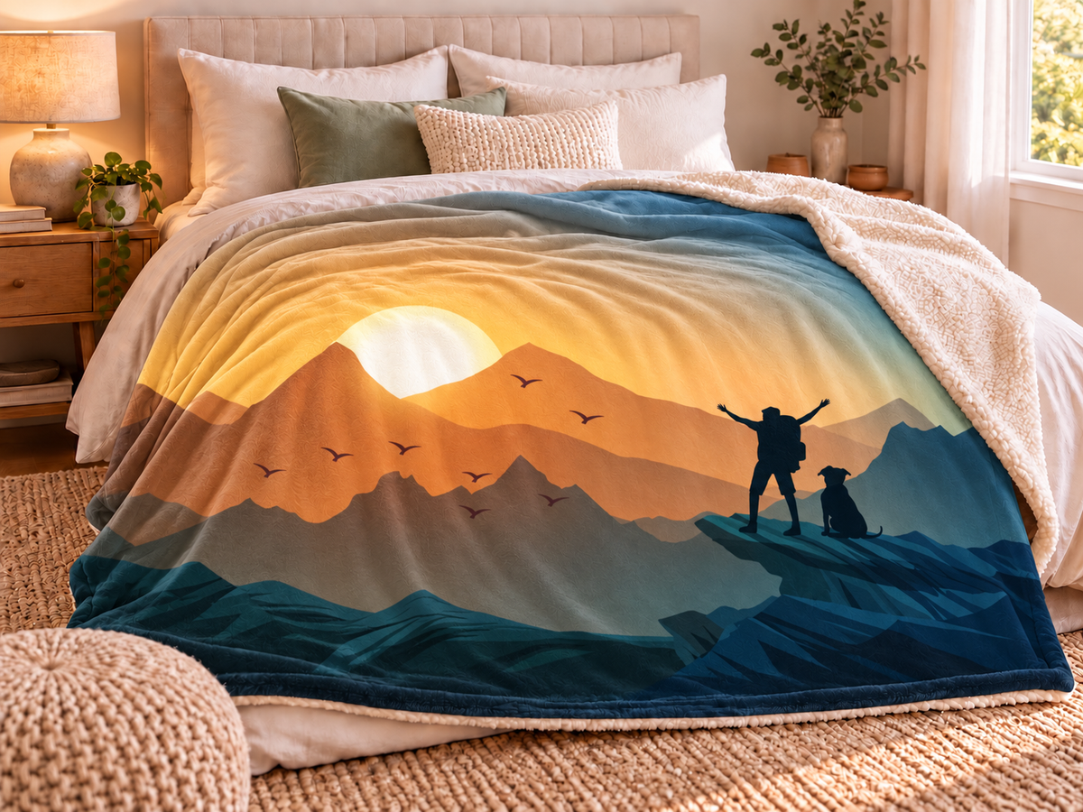 Plaid Freedom – Velours doux & Sherpa | 135 × 200 cm