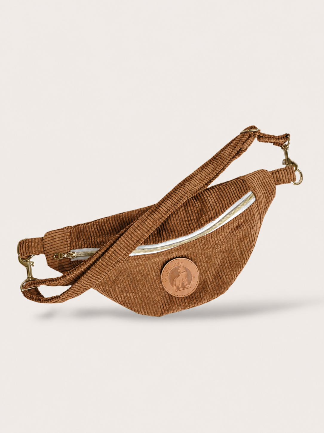 Banane Velours Côtelé Camel Personnalisable
