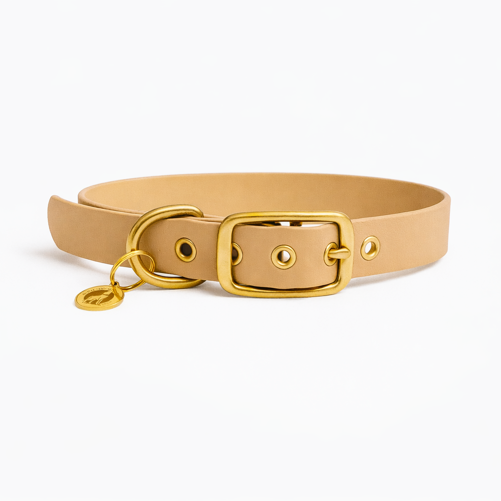 Collier en biothane® - Beige doré
