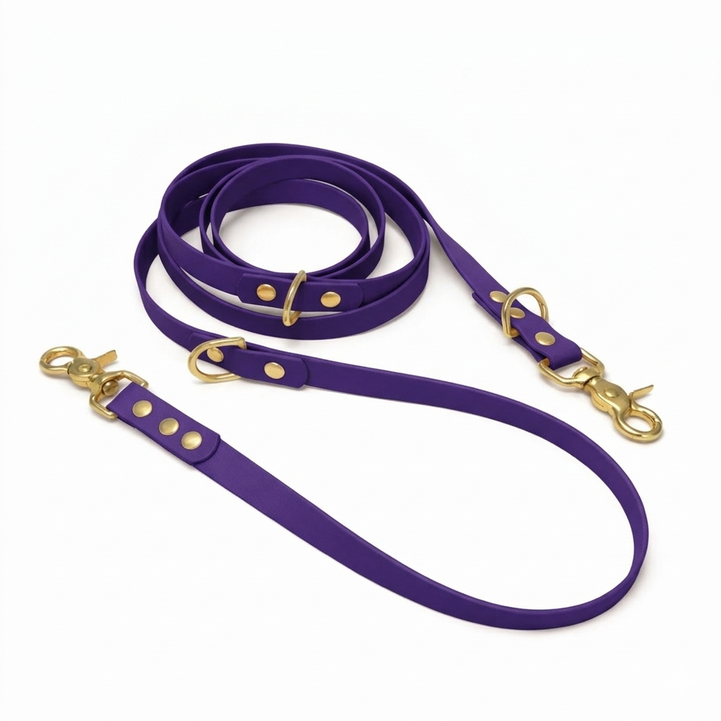 Laisse multipositions en biothane® - Violet