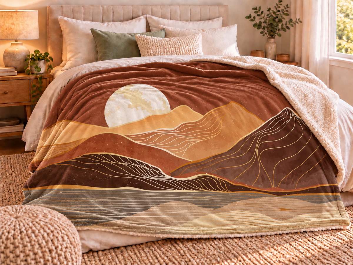 Plaid Dune – Velours doux & Sherpa | 135 × 200 cm