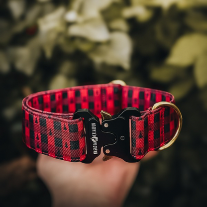 Collier pour chien - Damier rouge