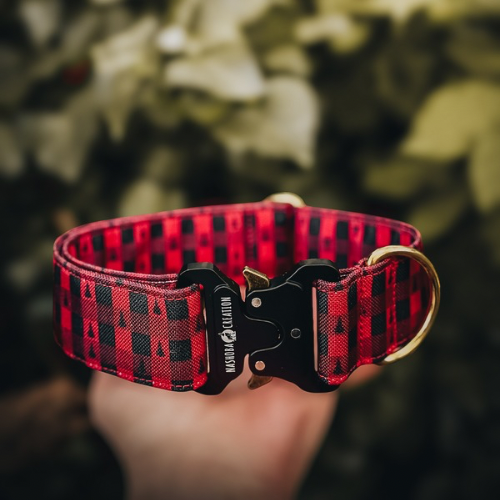 Collier pour chien - Damier rouge