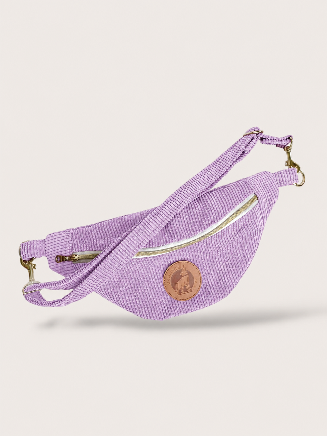 Banane Velours Côtelé Lilas Personnalisable