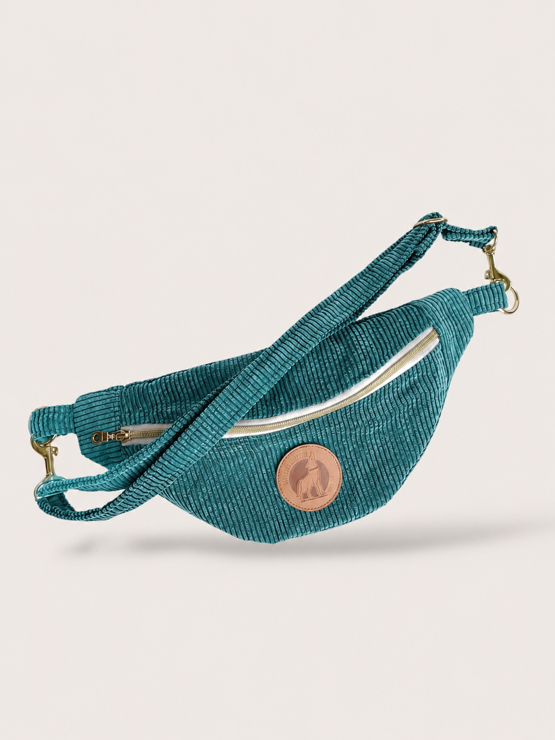 Banane Velours Côtelé Bleu Pétrole Personnalisable