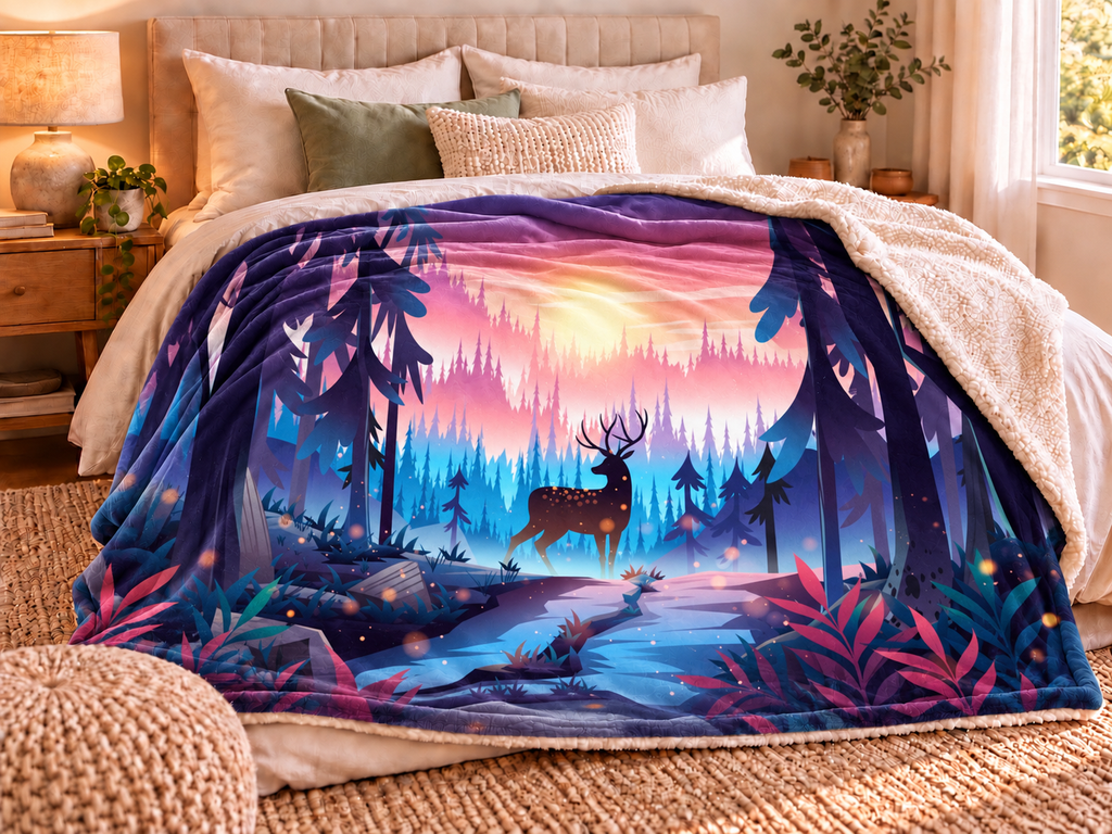 Plaid Fairytale – Velours doux & Sherpa | 135 × 200 cm