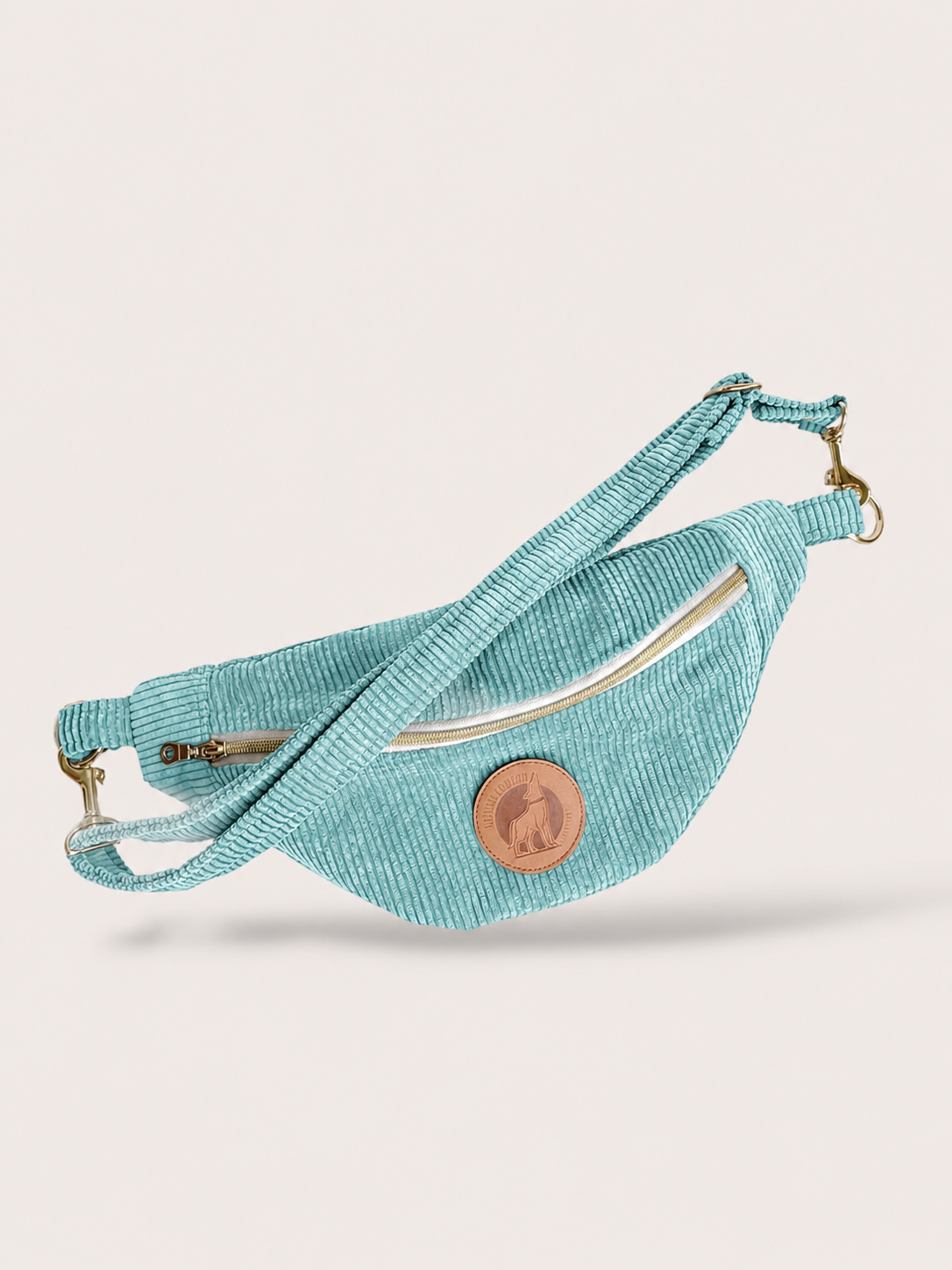 Banane Velours Côtelé Turquoise Personnalisable