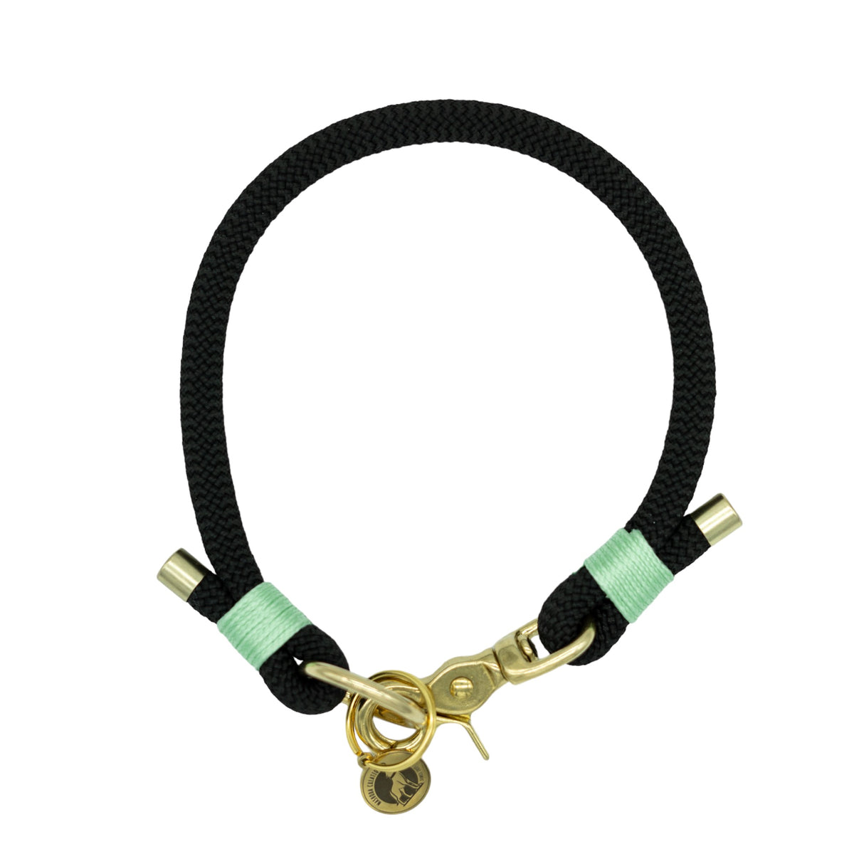 Collier porte-médaille en corde - Noir