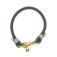 Collier porte-médaille en corde - Gris taupe