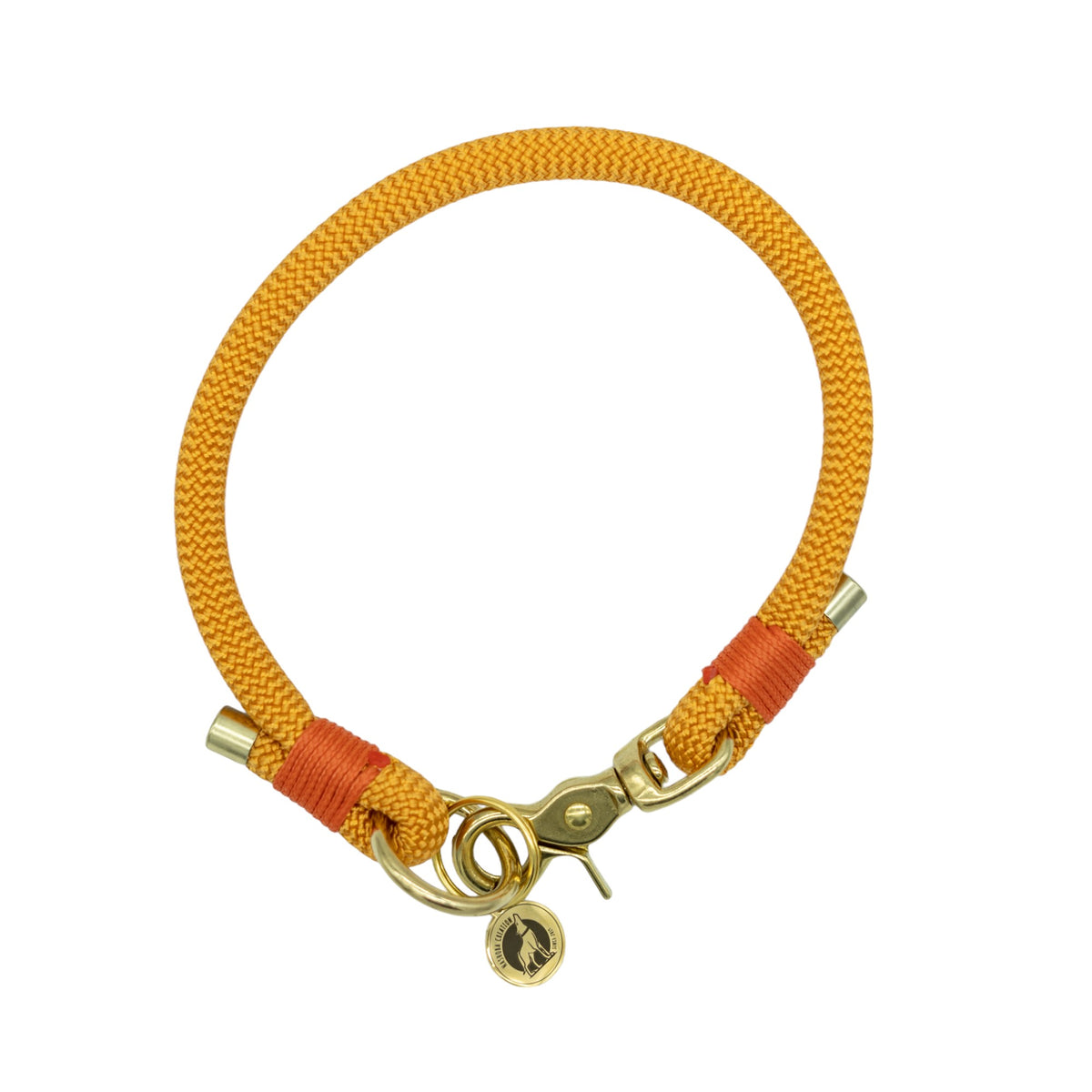 Collier porte-médaille en corde - Abricot