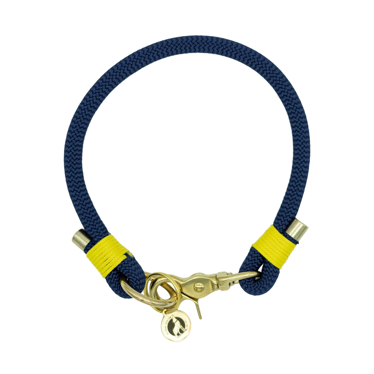Collier porte-médaille en corde - Marine