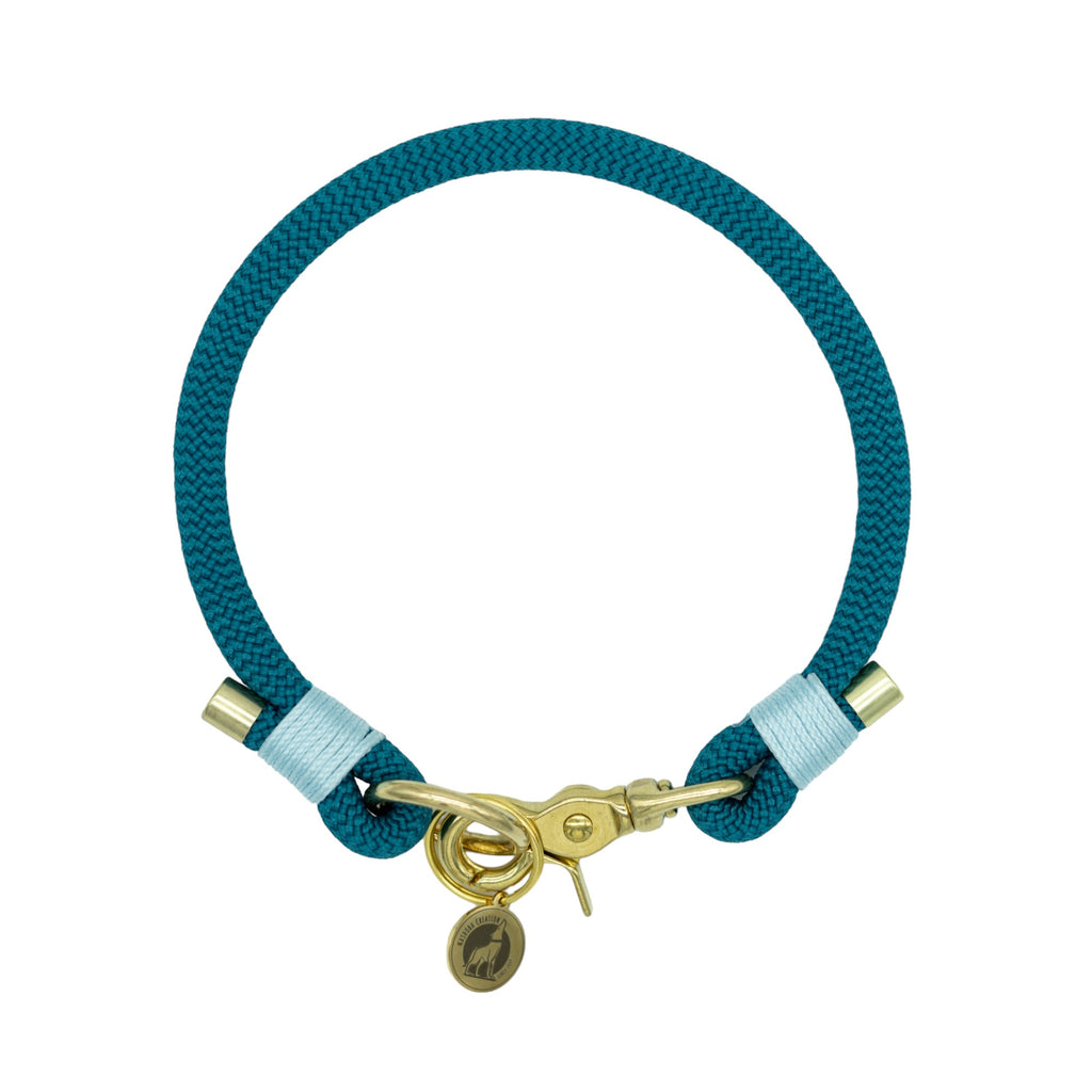 Collier porte-médaille en corde - Aqua