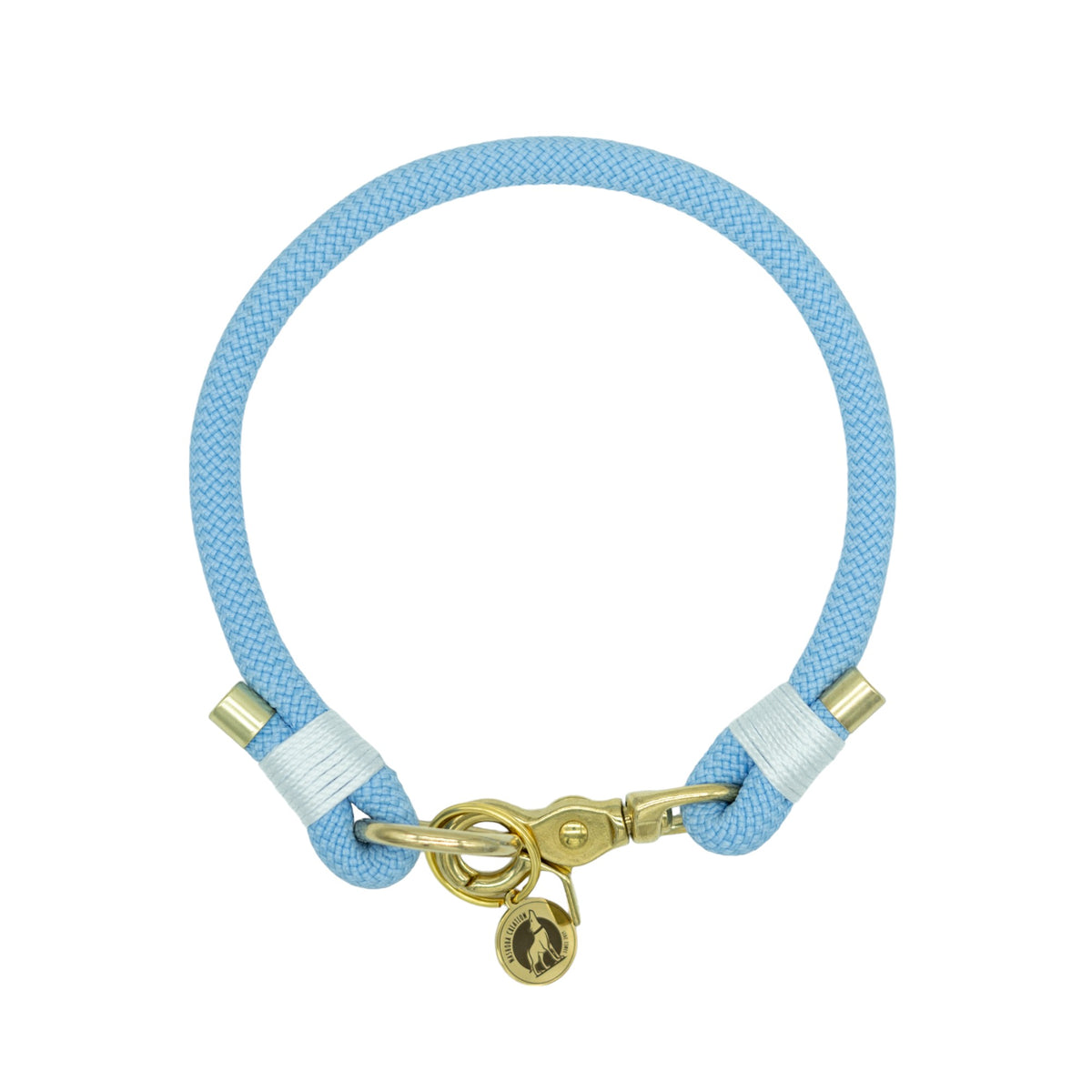 Collier porte-médaille en corde - Bleu polaire