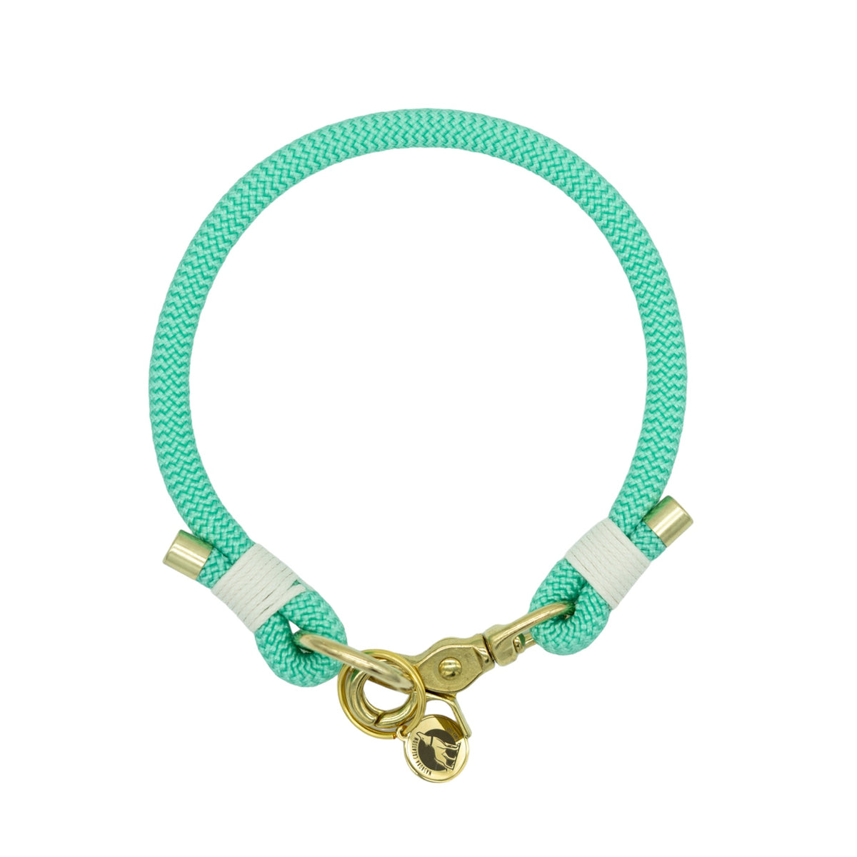 Collier porte-médaille en corde - Menthe