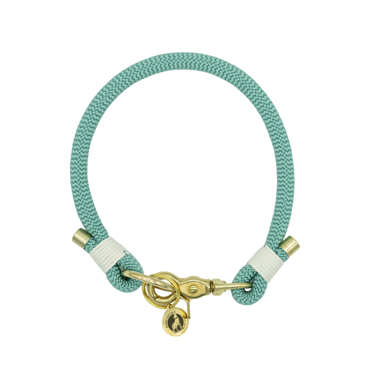 Collier porte-médaille en corde - Sauge