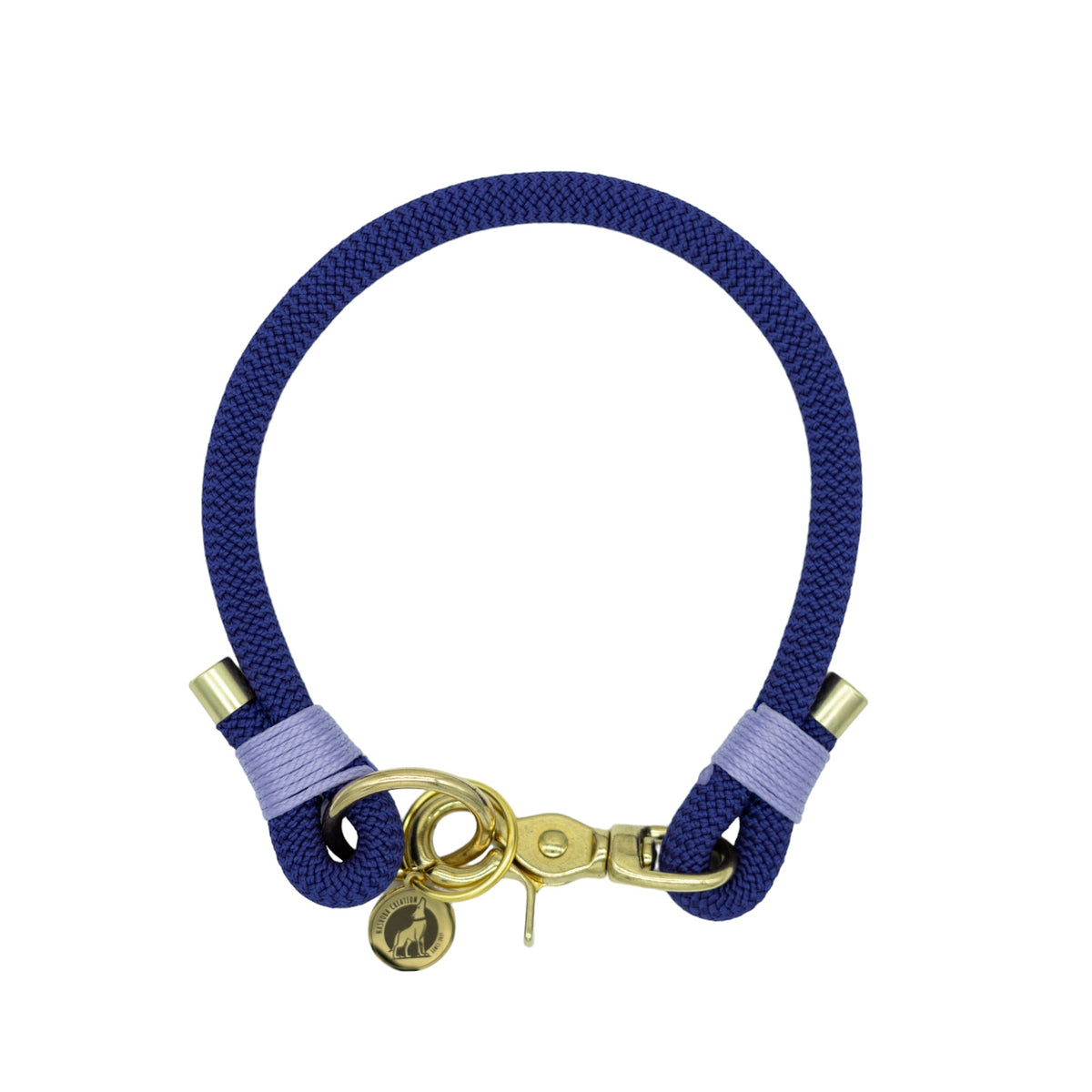Collier porte-médaille en corde - Violet