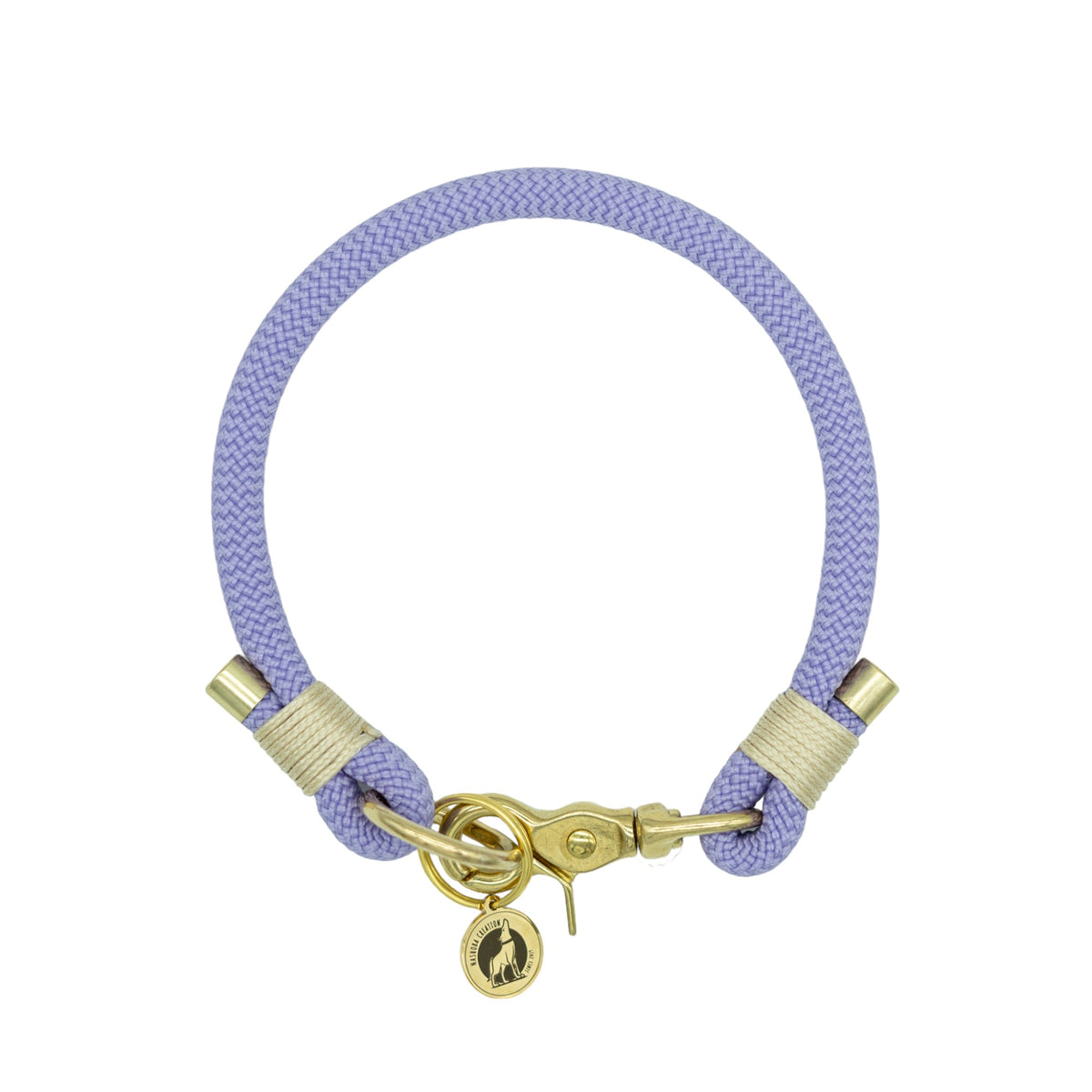 Collier porte-médaille en corde - Lilas