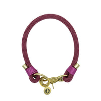 Collier porte-médaille en corde - Framboise