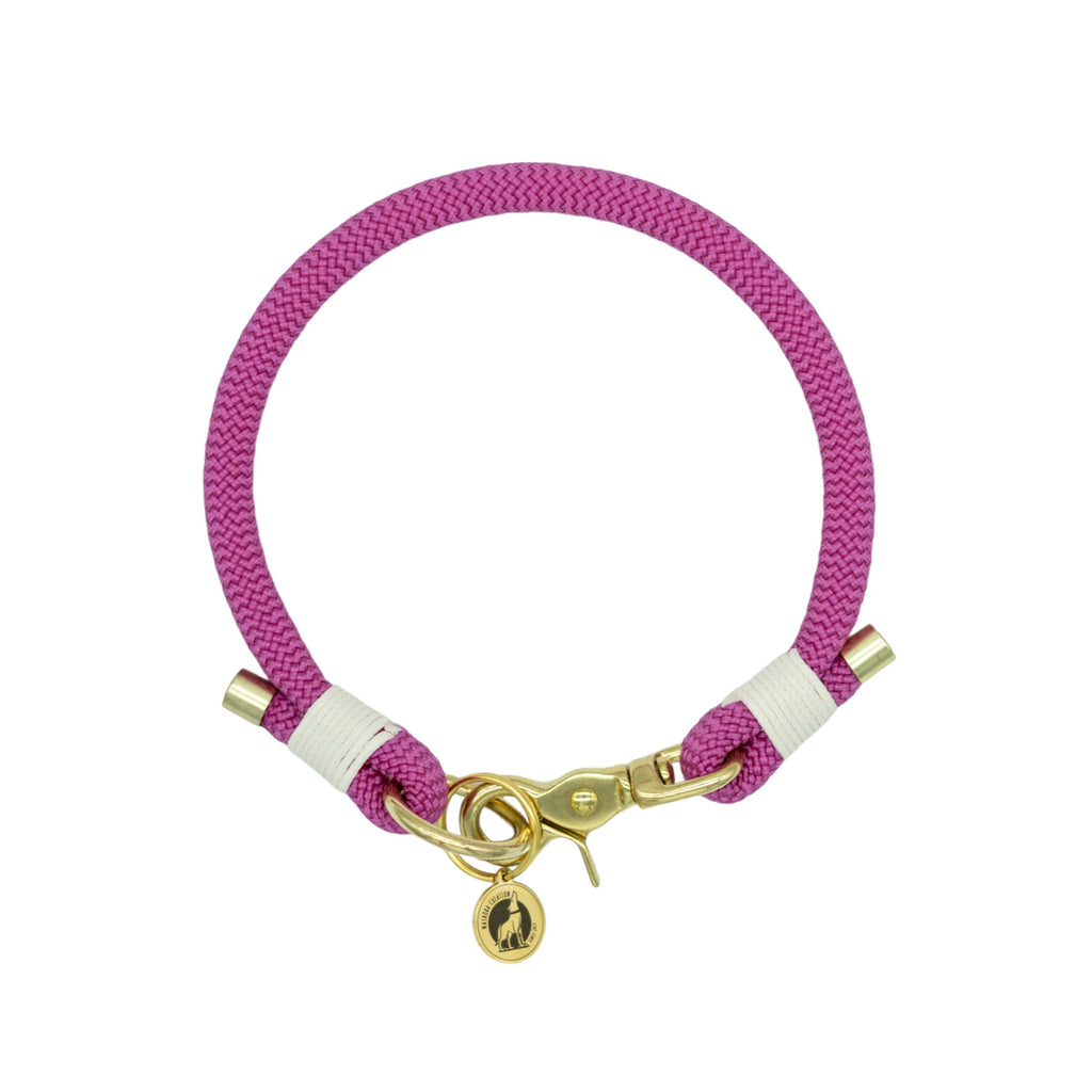 Collier porte-médaille en corde - Fuchsia
