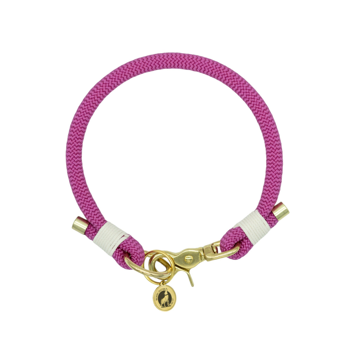 Collier porte-médaille en corde - Fuchsia