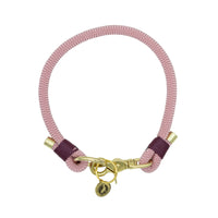 Collier porte-médaille en corde - Rose poudré