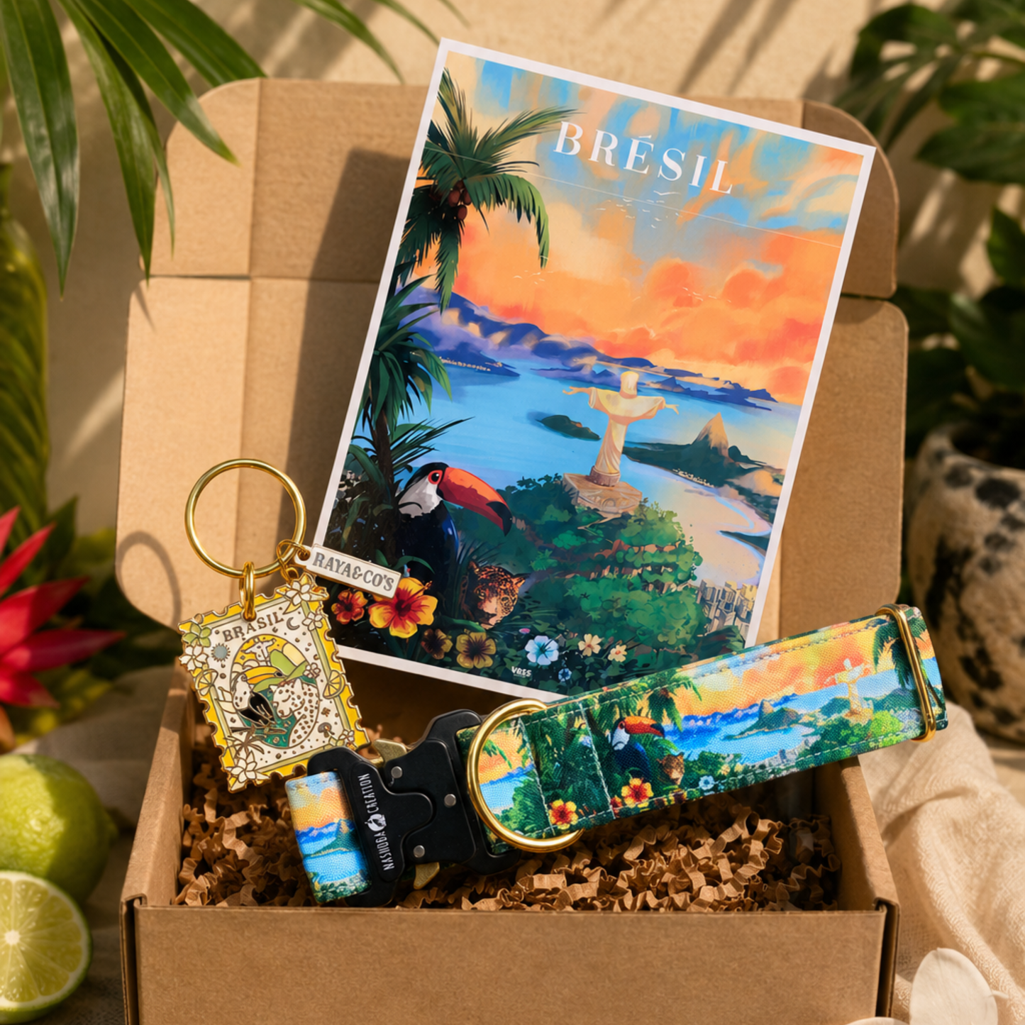 La Box Brésil  - Un collier, une médaille et une carte postale