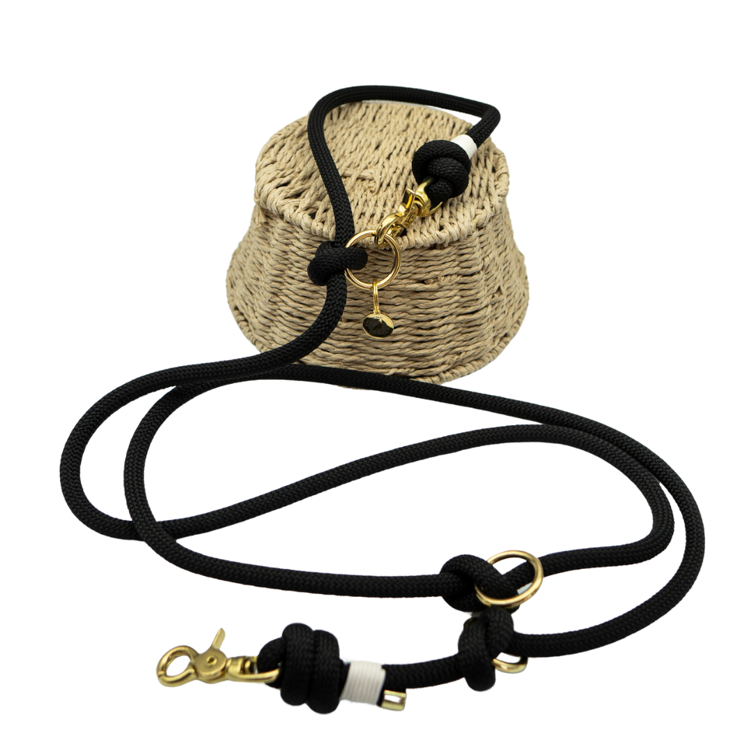 Laisse en corde Noire