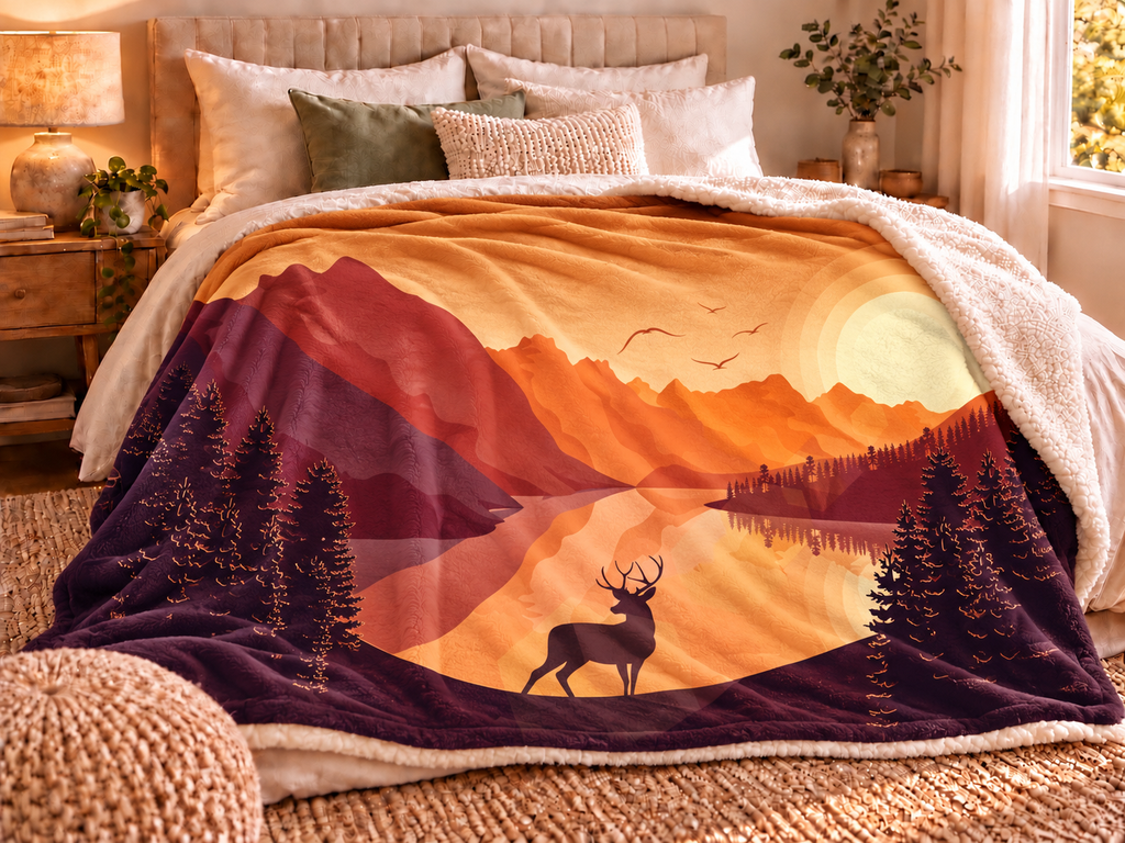 Plaid Norrland – Velours doux & Sherpa | 135 × 200 cm