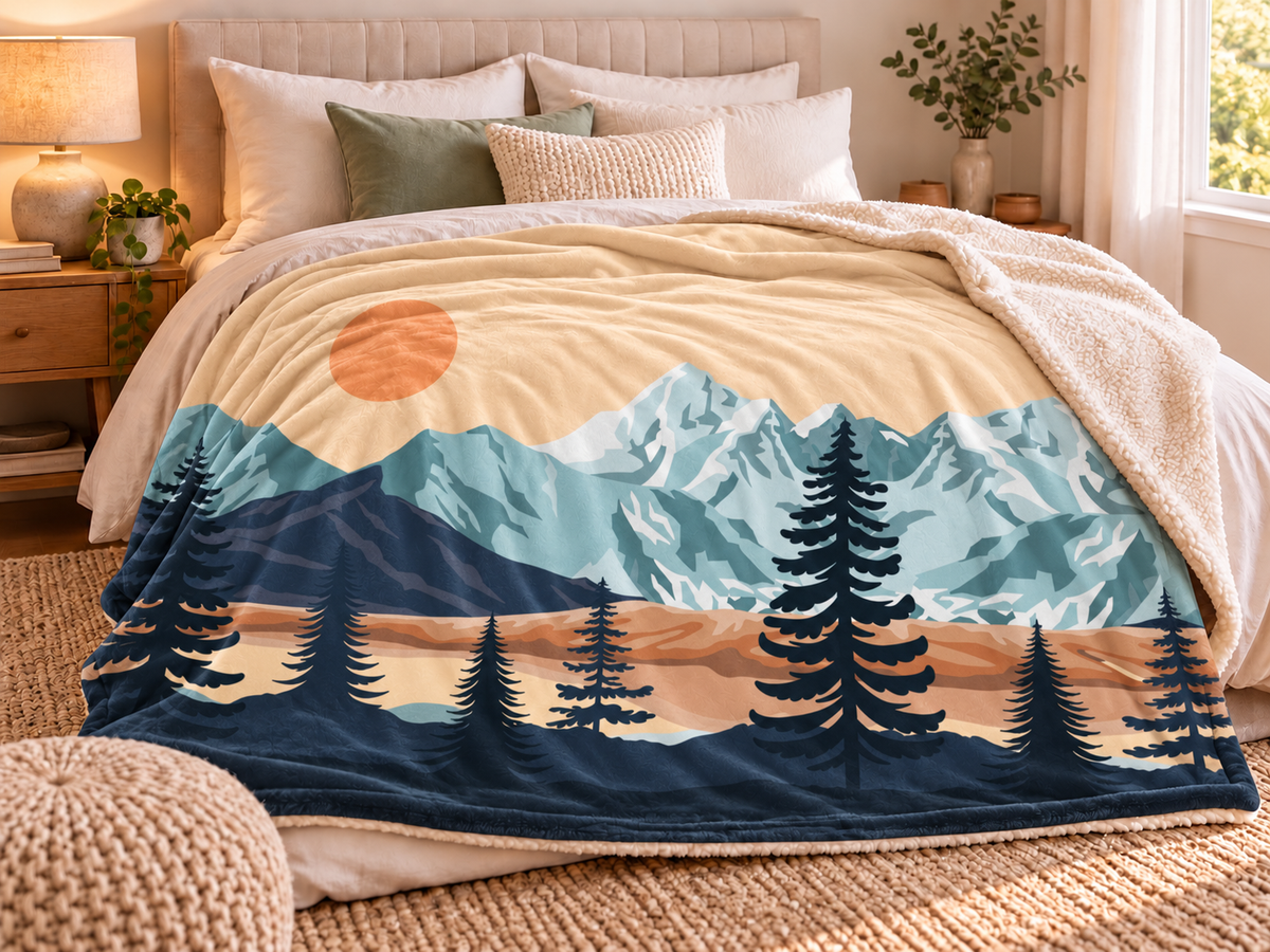 Plaid Isandra – Velours doux & Sherpa | 135 × 200 cm