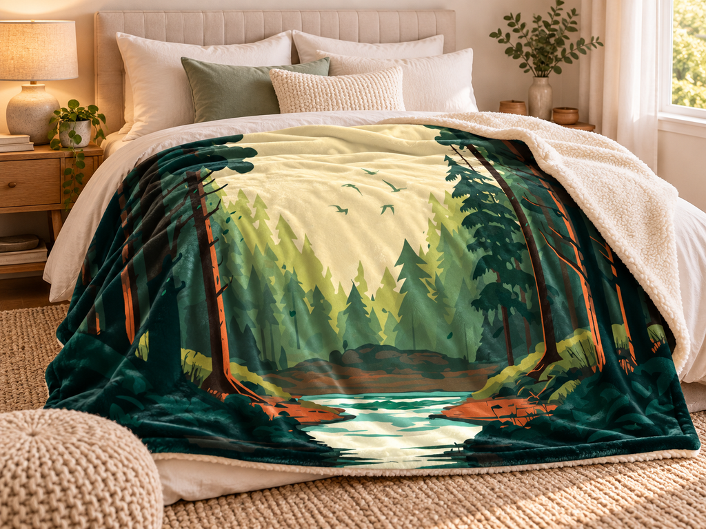 Plaid Vizzavona – Velours doux & Sherpa | 135 × 200 cm
