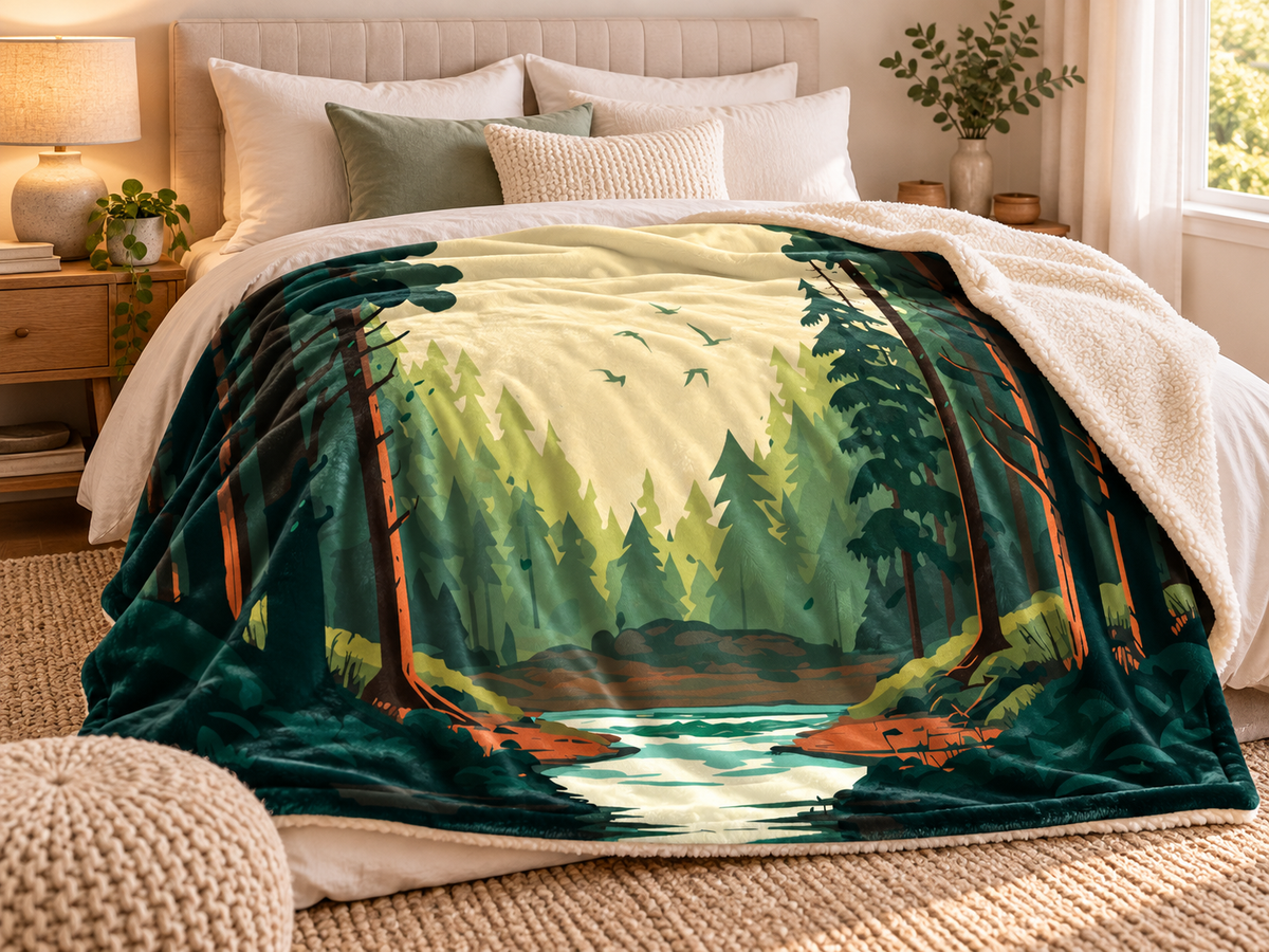 Plaid Vizzavona – Velours doux & Sherpa | 135 × 200 cm
