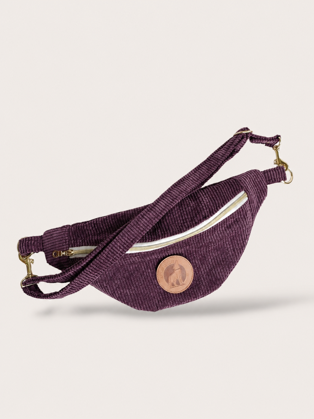 Banane Velours Côtelé Prune Personnalisable