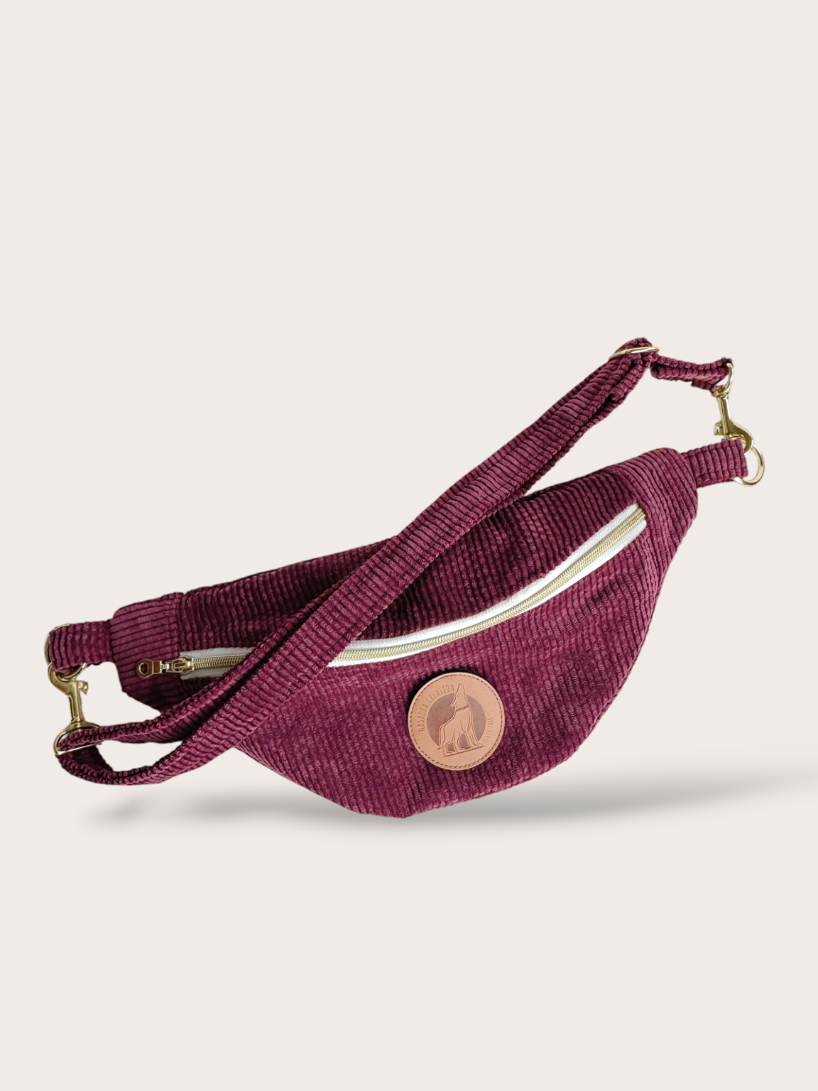Banane Velours Côtelé Lie de vin Personnalisable