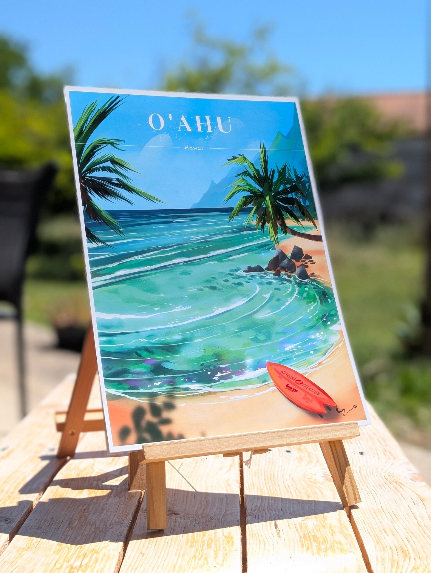 Affiche illustrée  - Hawaï