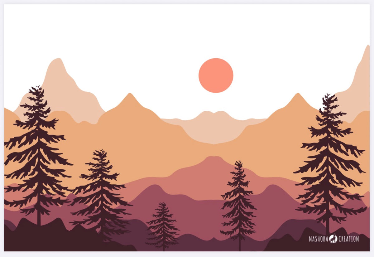 Plaid Sunset Pine – Velours doux & Sherpa | 135 × 200 cm