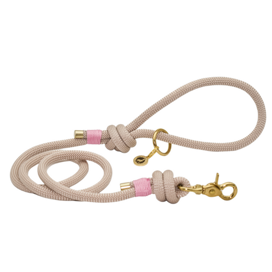 Laisse en corde Beige poudré